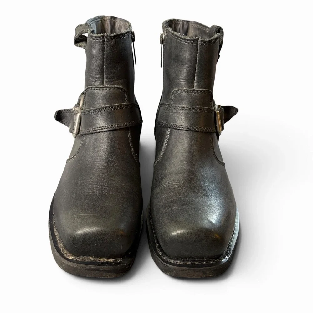 Harley-Davidson Christa Harness Boots Women's 9.5 Black Leather Mid Calf Moto - Picture 3 of 8